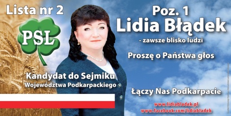 Lidia Błądek - kandydat do Sejmiku Podkarpackiego / reklama wyborcza